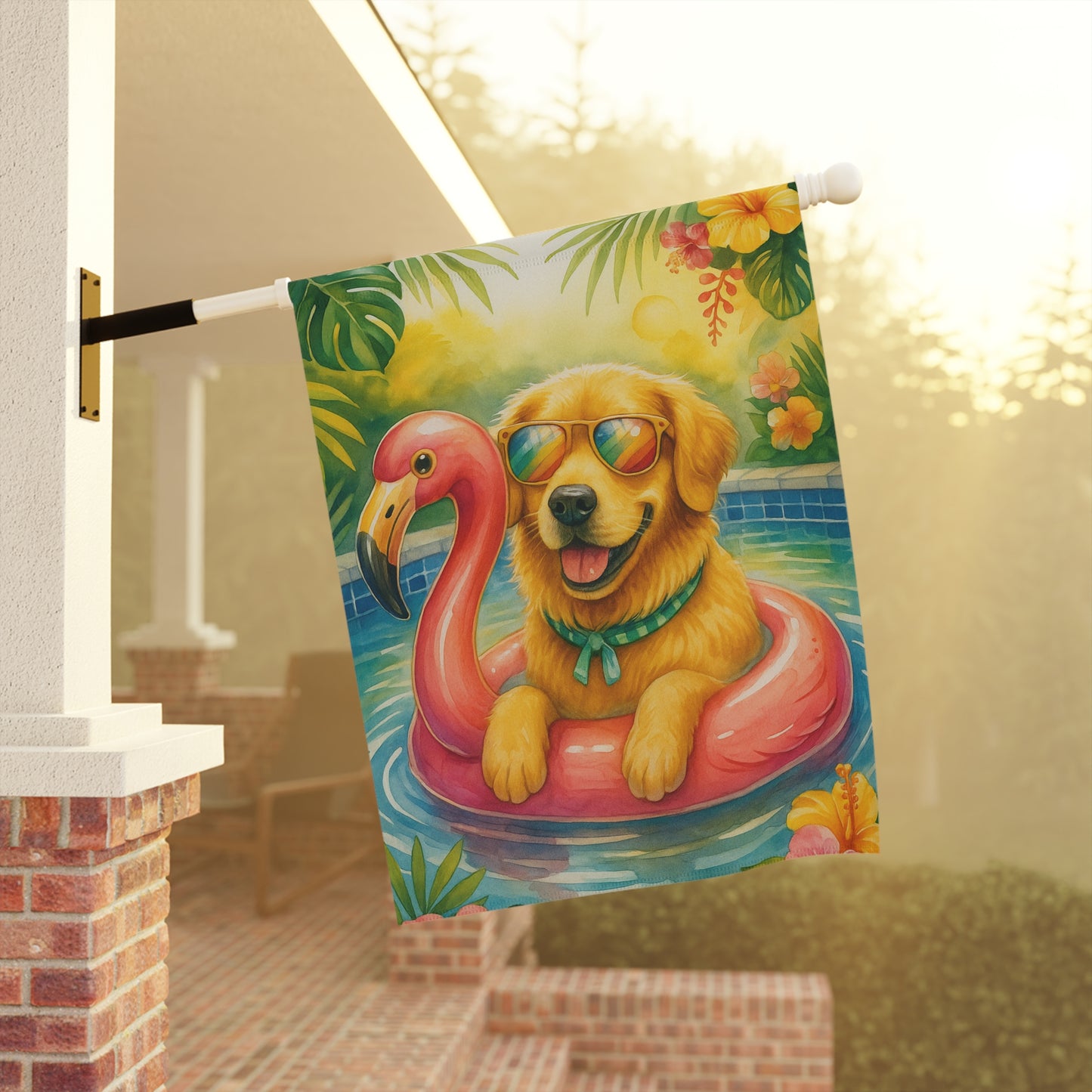 Golden Retriever Pool Garden Flag