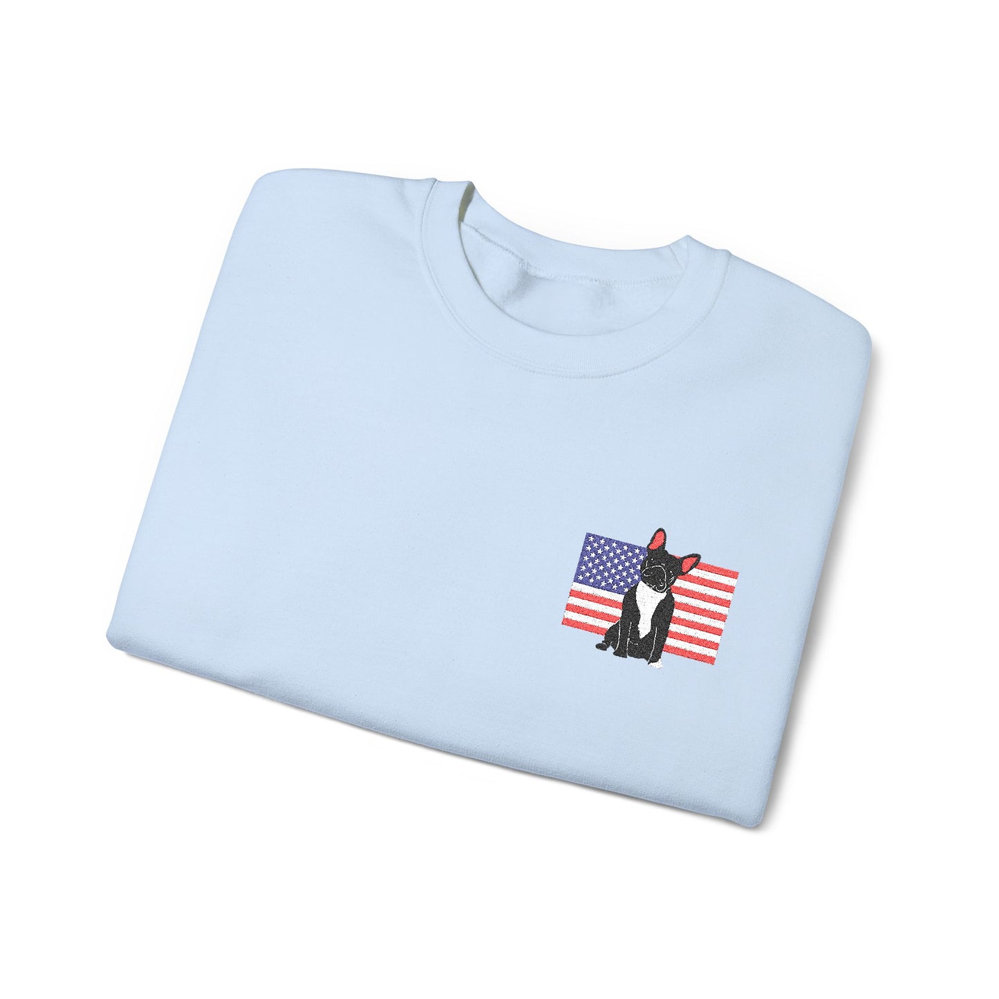 Embroidered Flag Black Frenchie Sweatshirt