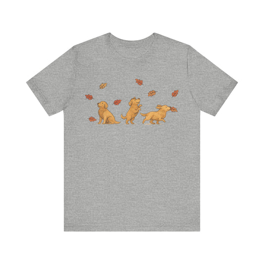 Golden Retriever Chasing Leaves TShirt