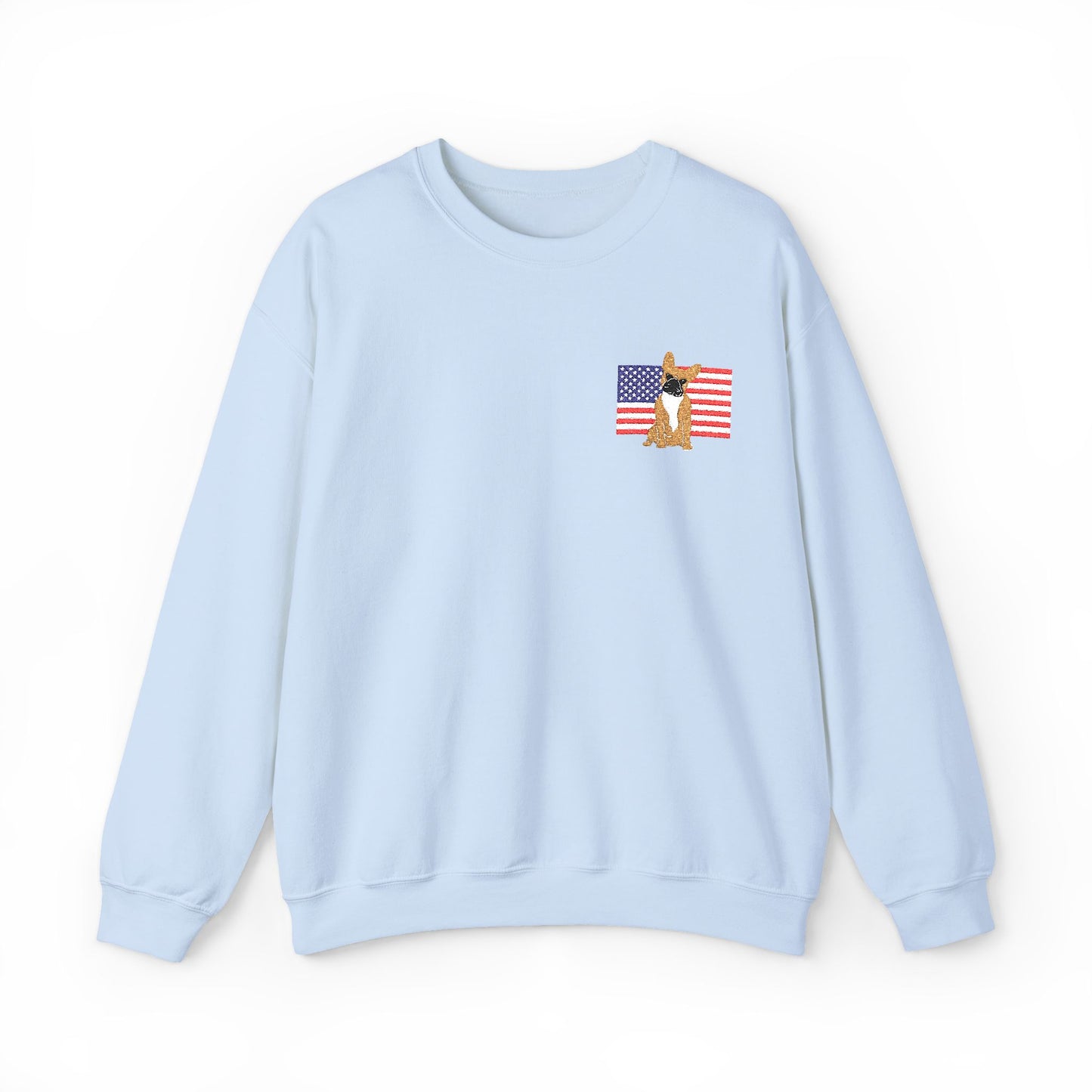 Embroidered Flag Fawn Frenchie Sweatshirt