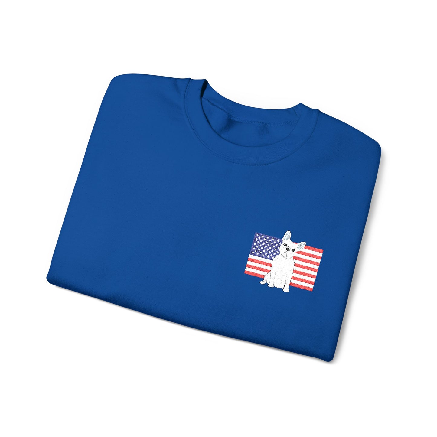 Embroidered Flag White Frenchie Sweatshirt