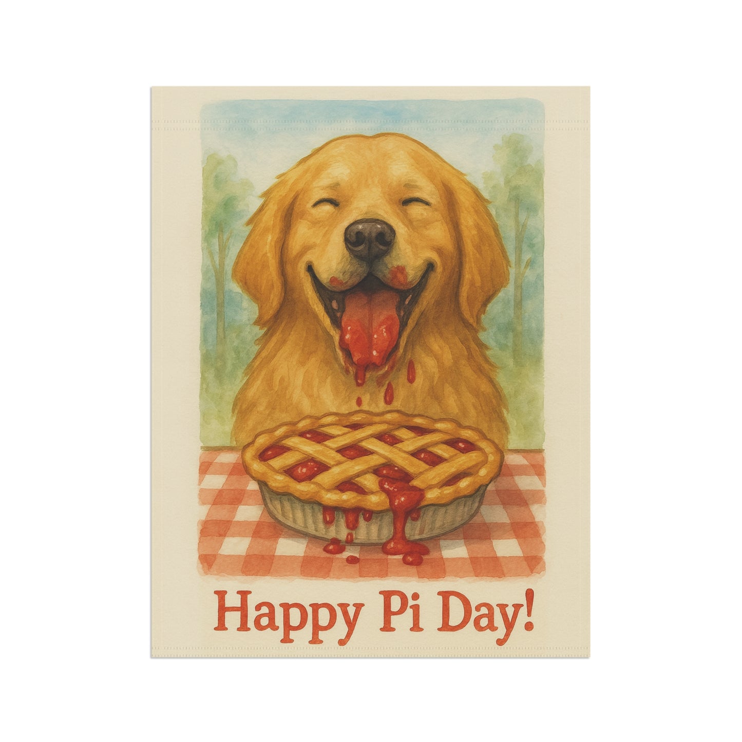 Golden Retriever Pi Day Garden Flag