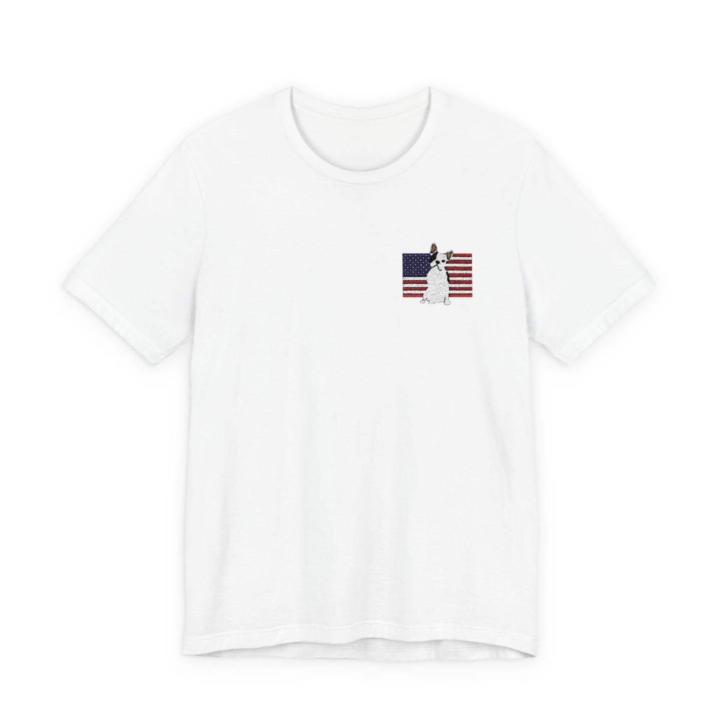 Embroidered Flag Piebald Frenchie TShirt