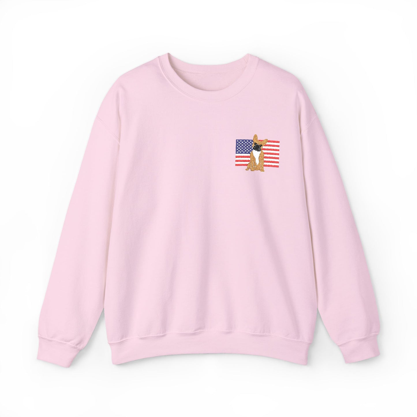 Embroidered Flag Fawn Frenchie Sweatshirt
