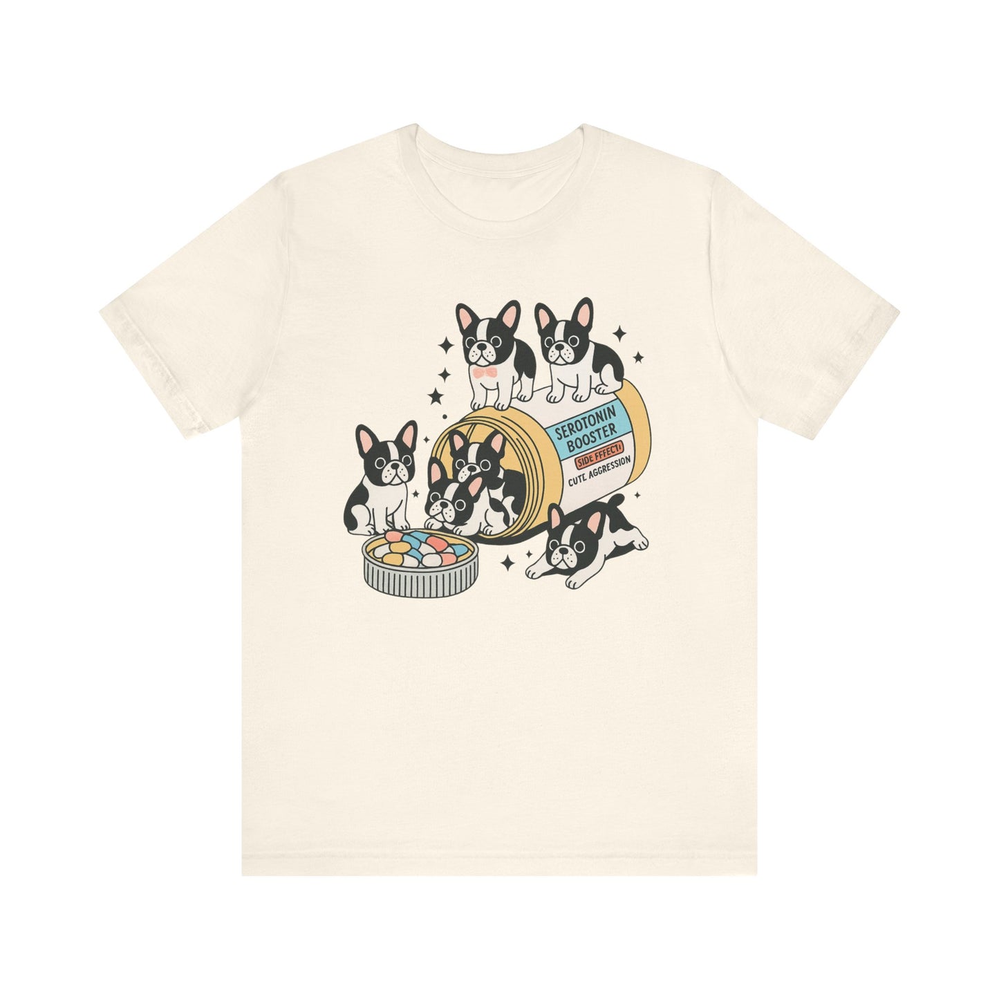Serotonin Tee Piebald French Bulldog