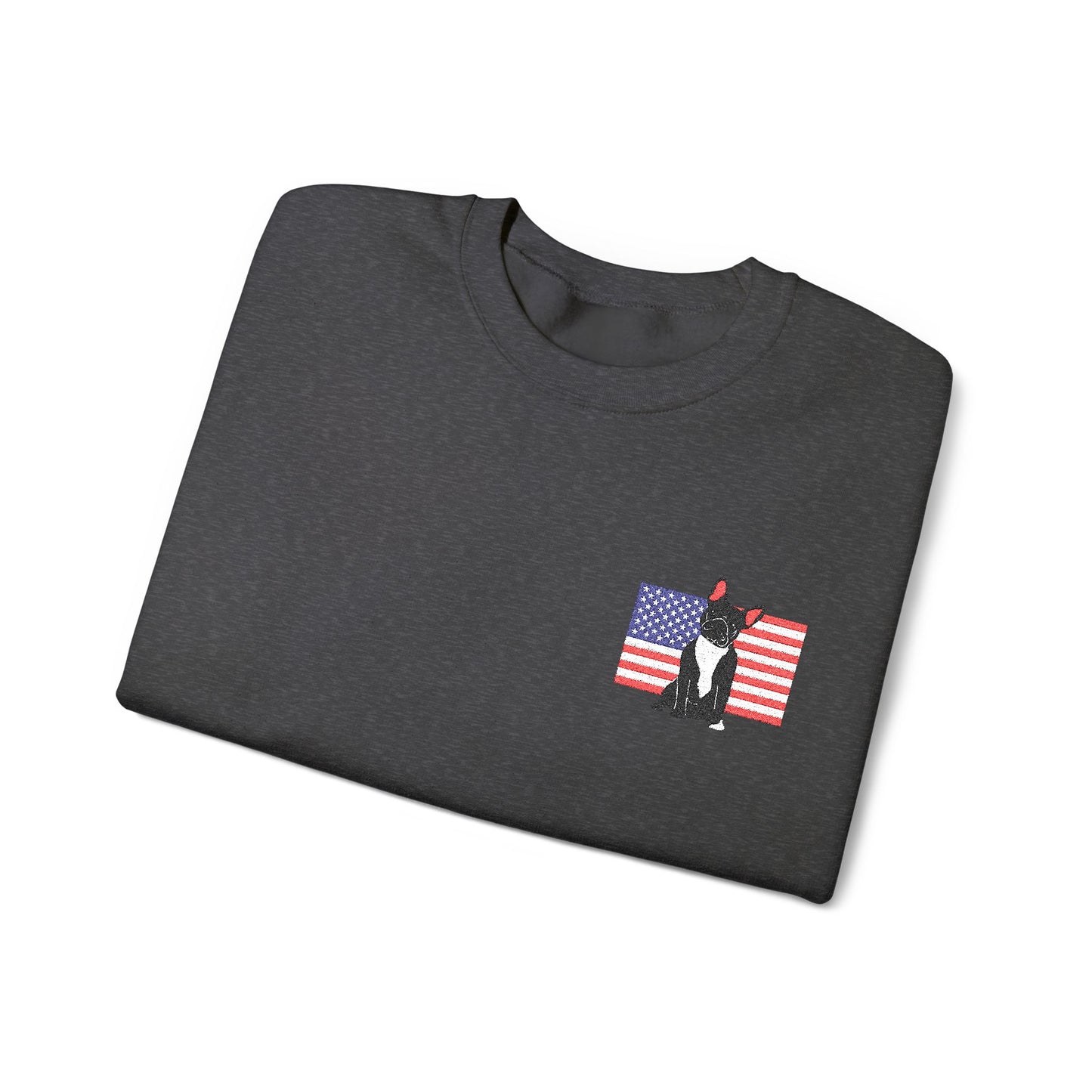Embroidered Flag Black Frenchie Sweatshirt