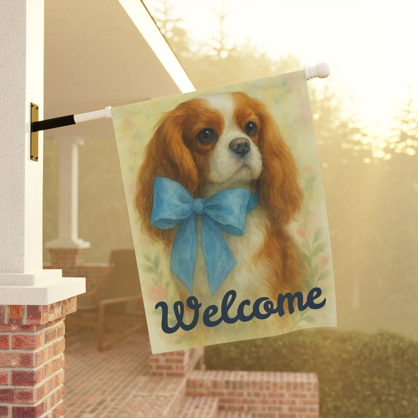 Blenheim Cavalier Blue Coquette Garden Flag