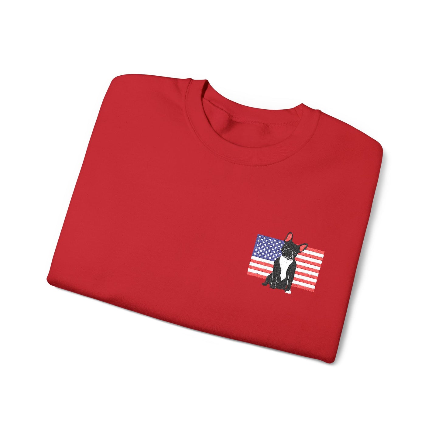 Embroidered Flag Black Frenchie Sweatshirt