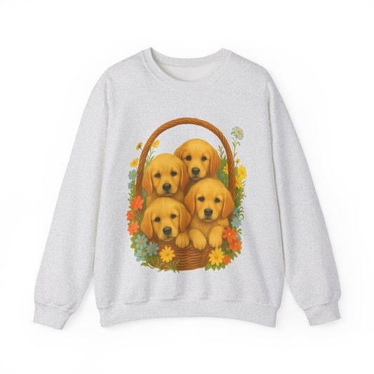 Puppy Basket Golden Retriever Sweatshirt