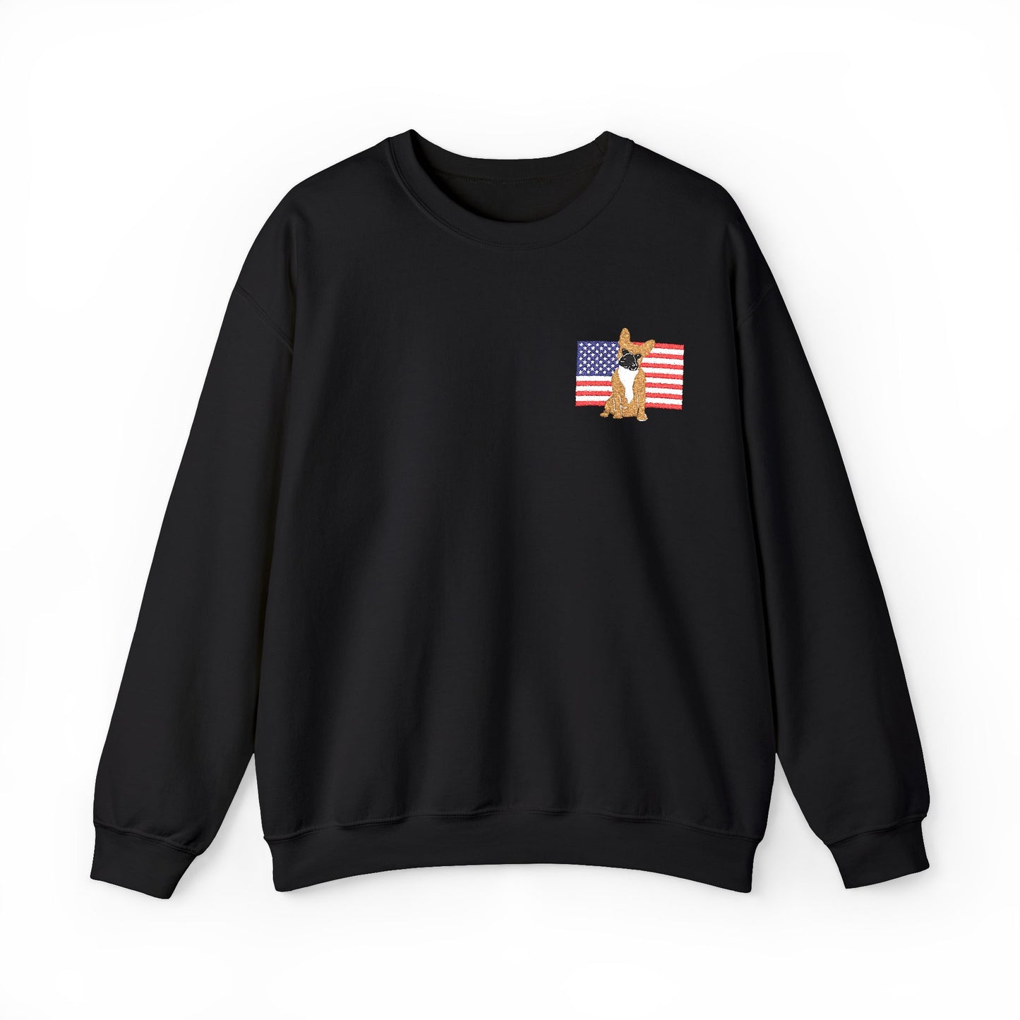Embroidered Flag Fawn Frenchie Sweatshirt