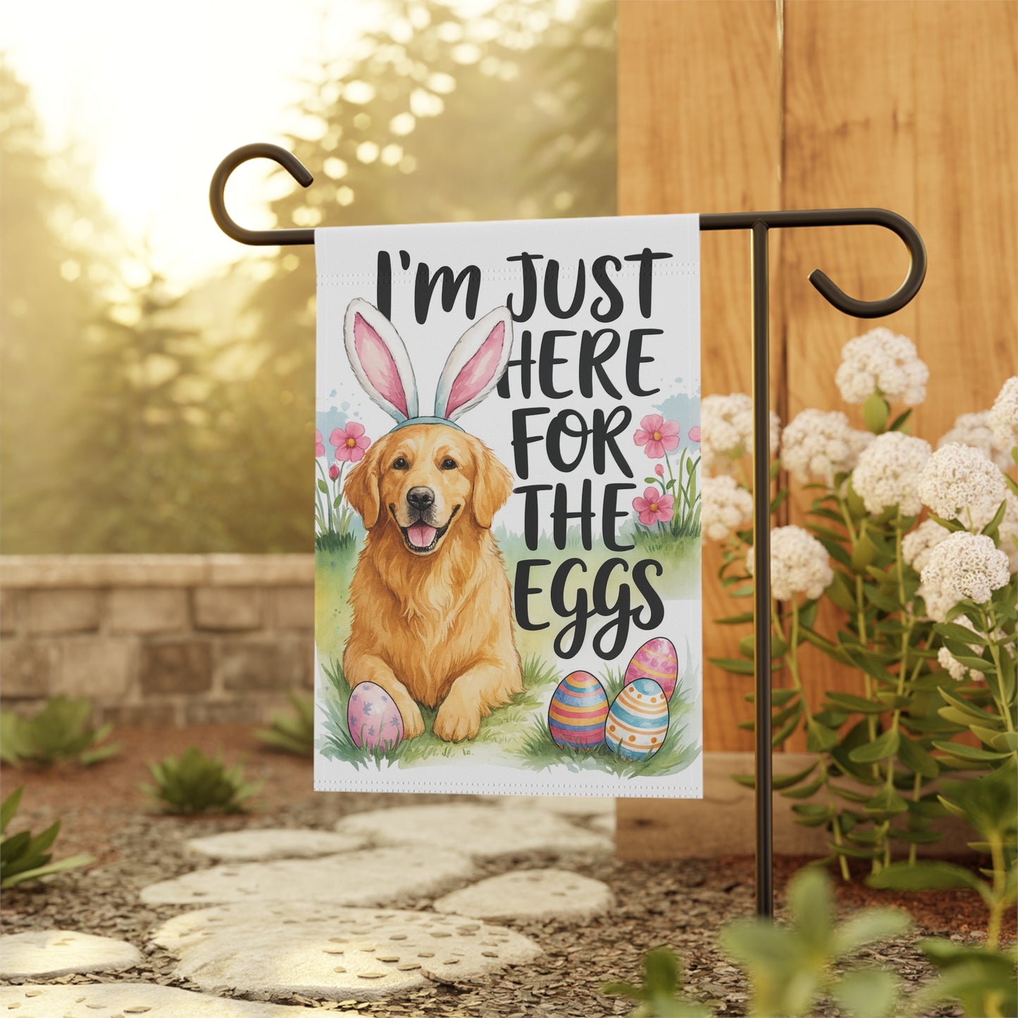 Golden Retriever Funny Easter Garden Flag