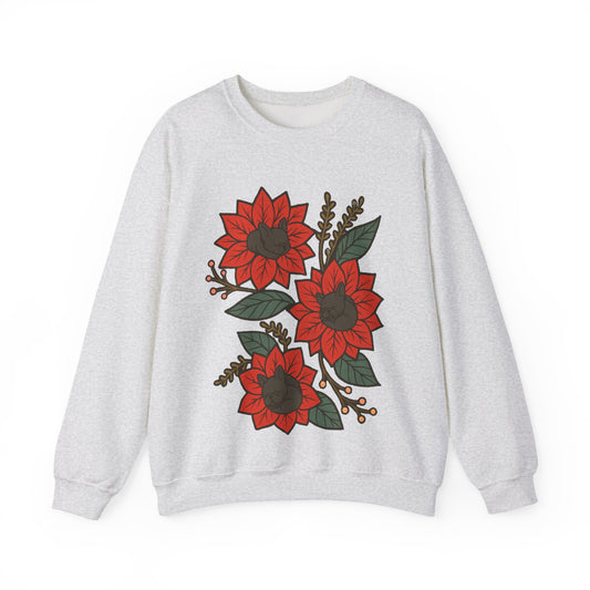 Black Frenchie Christmas Flower Sweatshirt