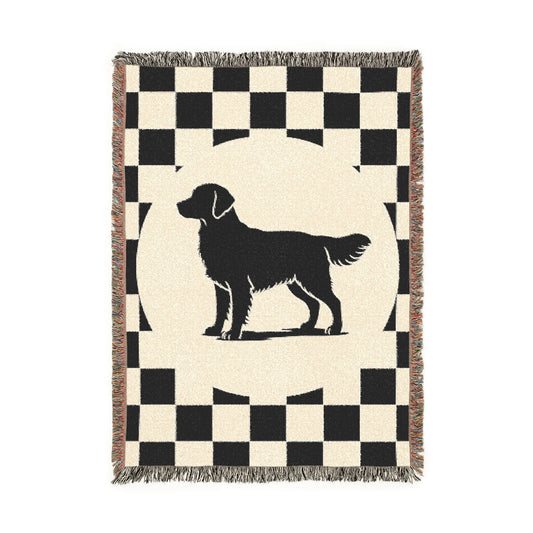 Golden Retriever Checkered Racing Throw Blanket