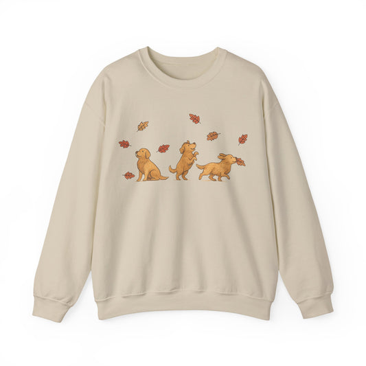 Golden Retriever Chasing Leaves Sweatshirt