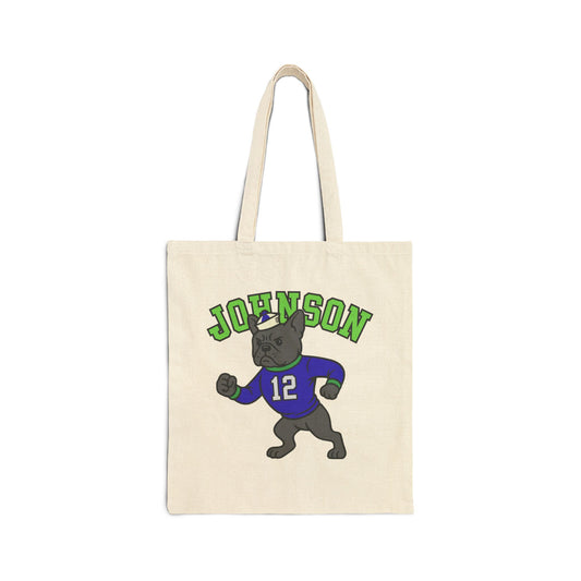 Black Frenchie College Mascot Tote Bag