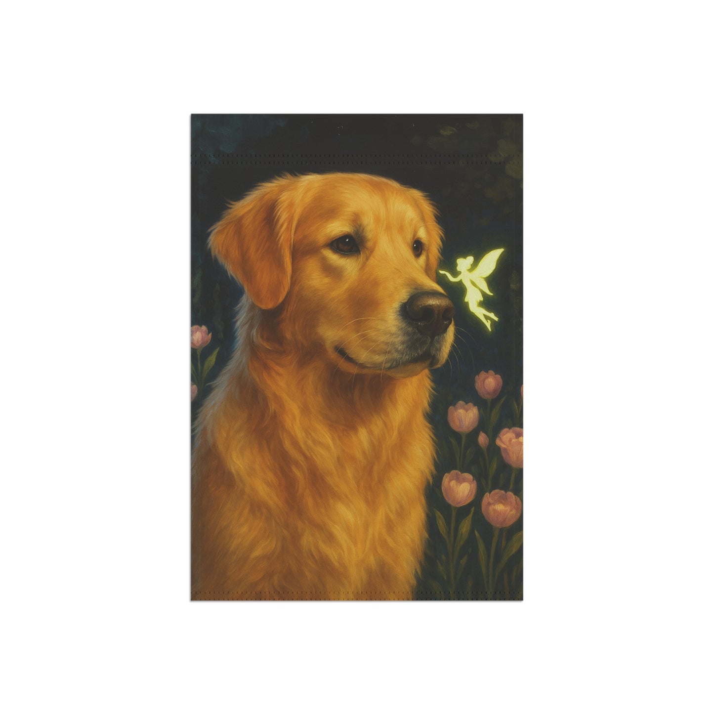 Fairy Garden Golden Retriever Garden Flag