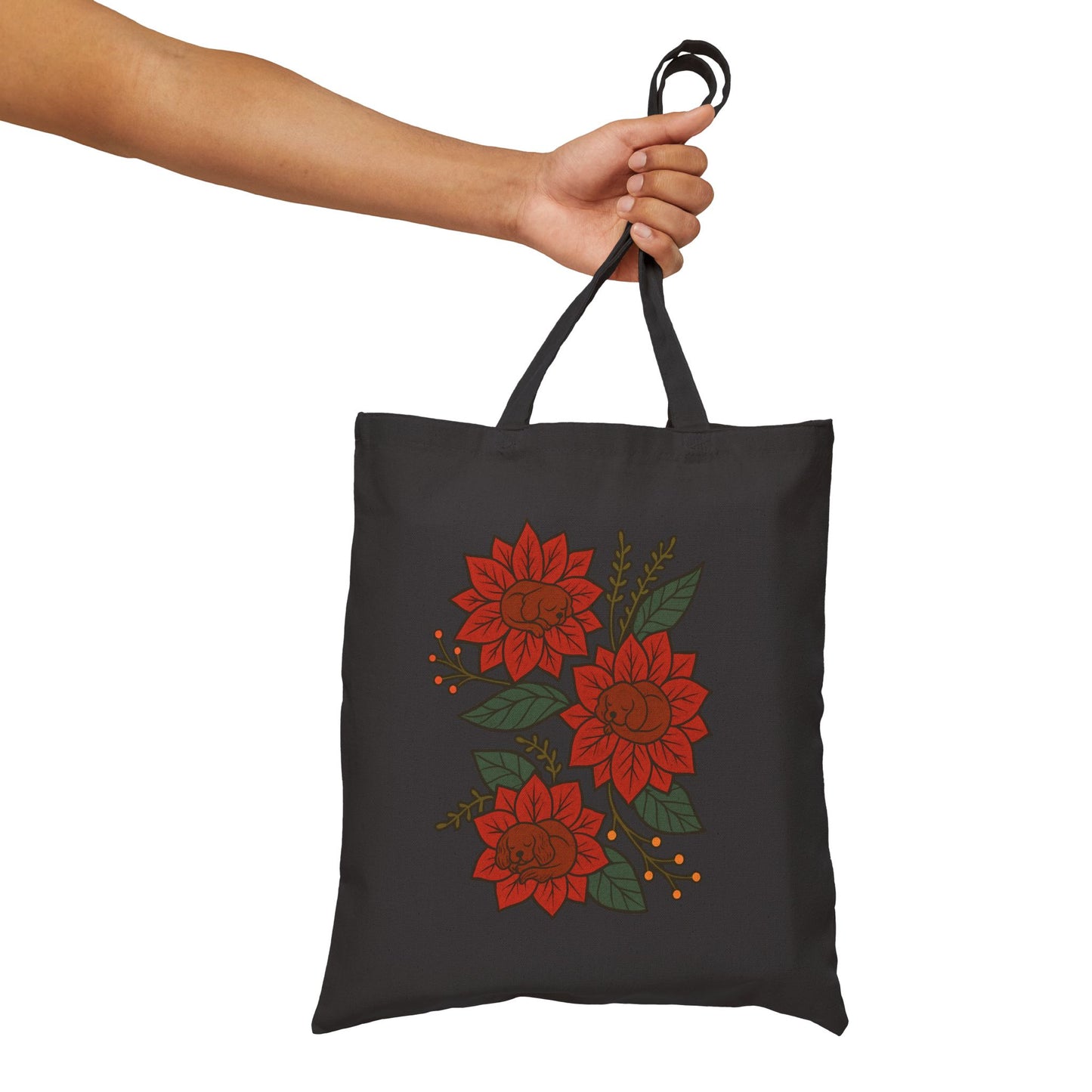 Ruby Cavalier Holiday Flower Sleeping Tote Bag