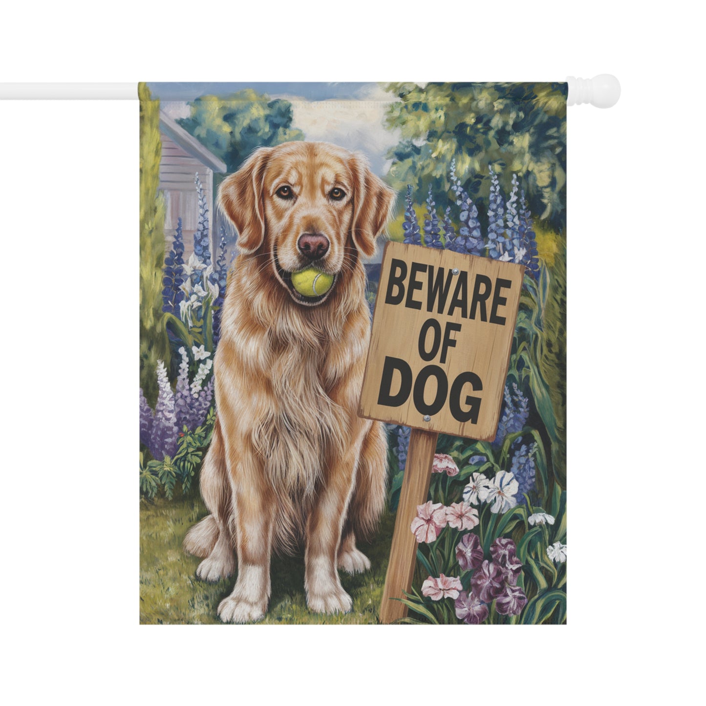 Golden Retriever Beware Garden Flag