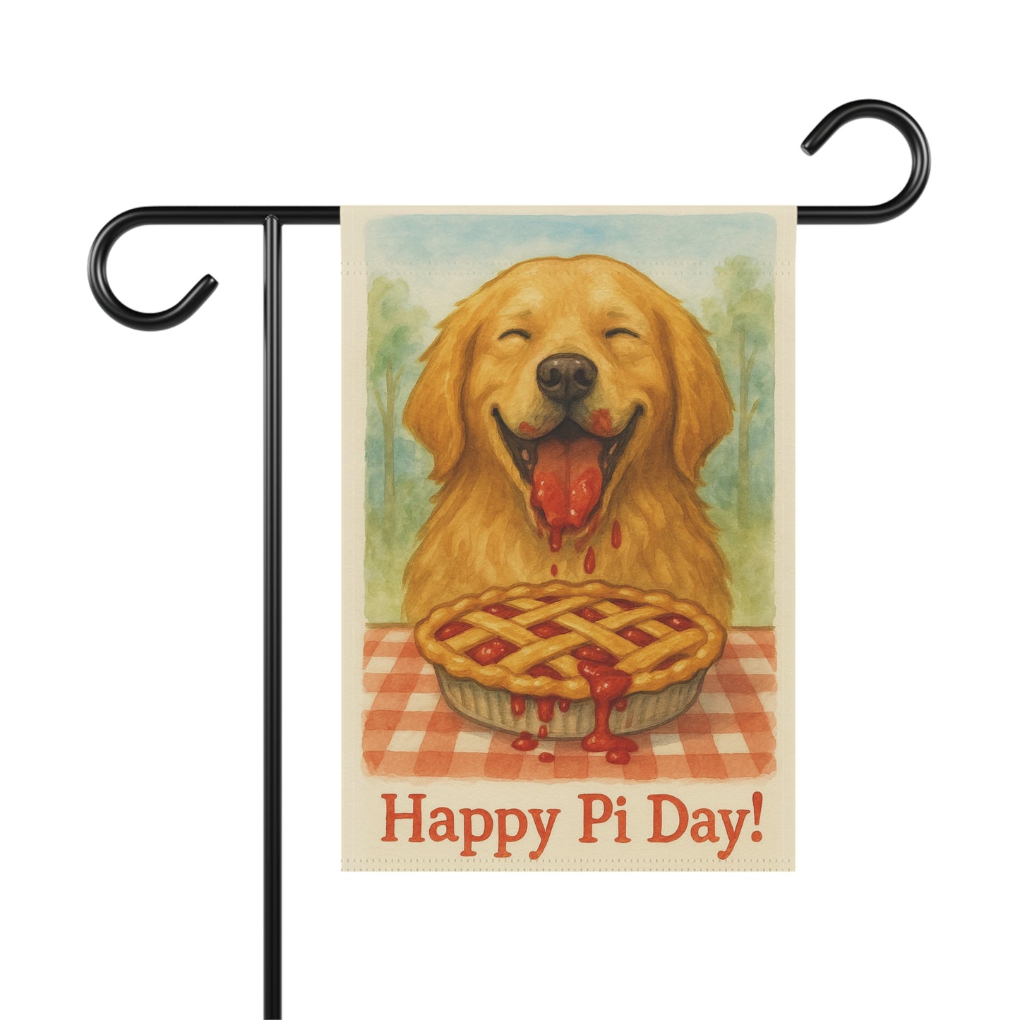 Golden Retriever Pi Day Garden Flag