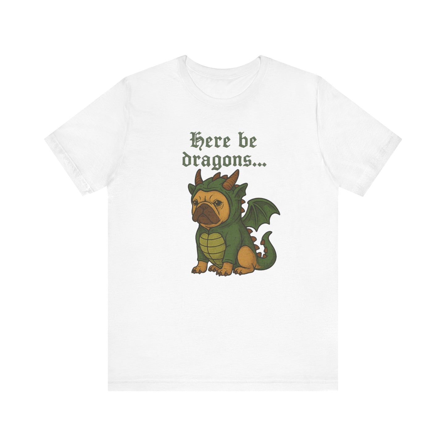 Fawn French Bulldog Here Be Dragons TShirt