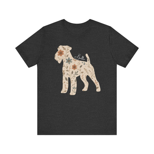 Airedale Terrier Floral Silhouette TShirt