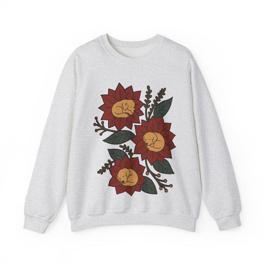 Golden Retriever Christmas Flower Sweatshirt