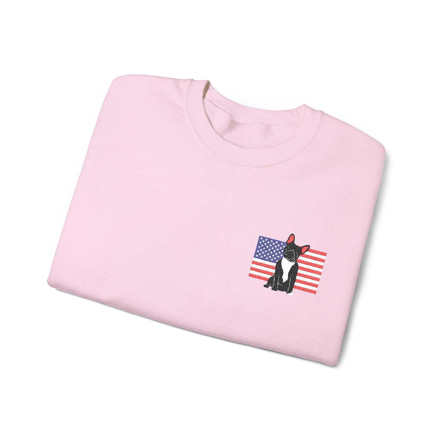 Embroidered Flag Black Frenchie Sweatshirt