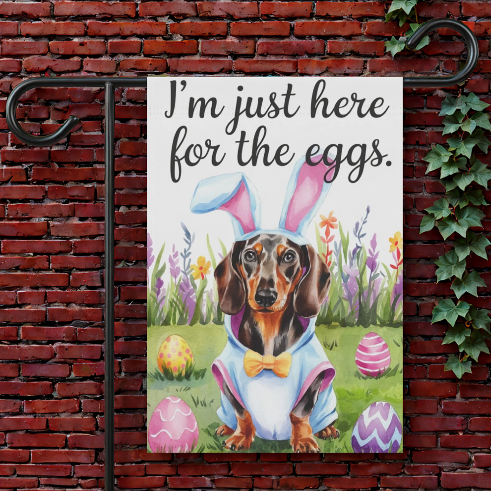 Black and Tan Dachshund Easter Yard Flag