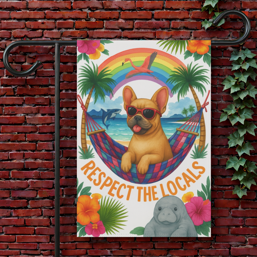 Fawn French Bulldog Protect Locals Garden Flag