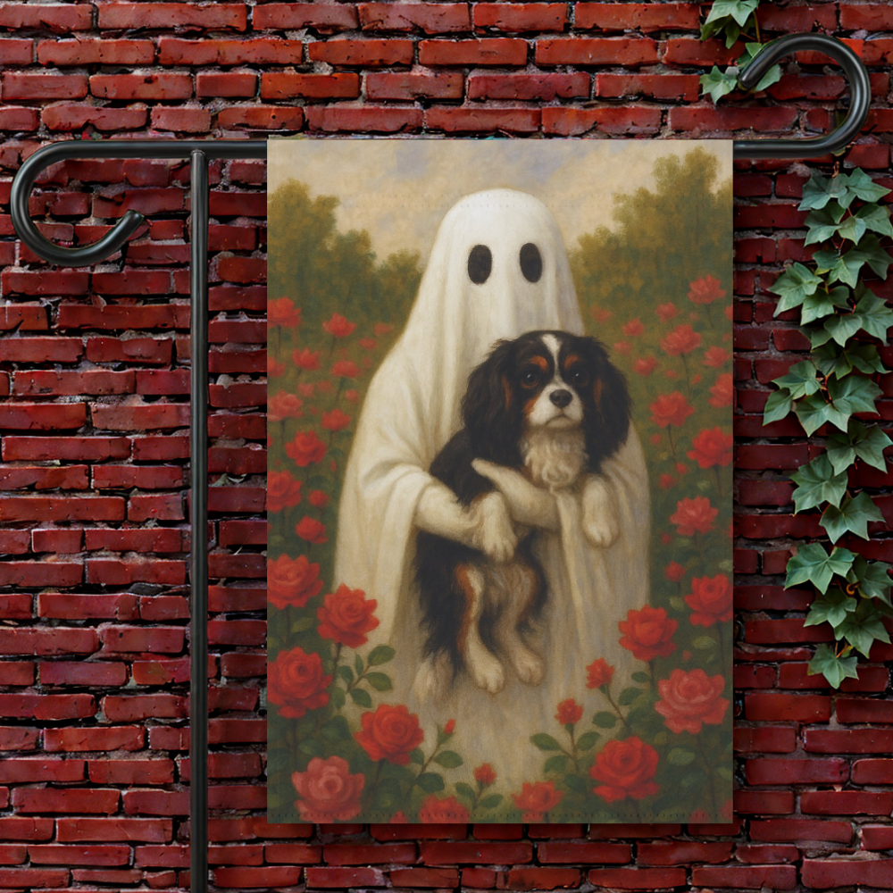 Tricolor Cavalier Ghostie Garden Flag