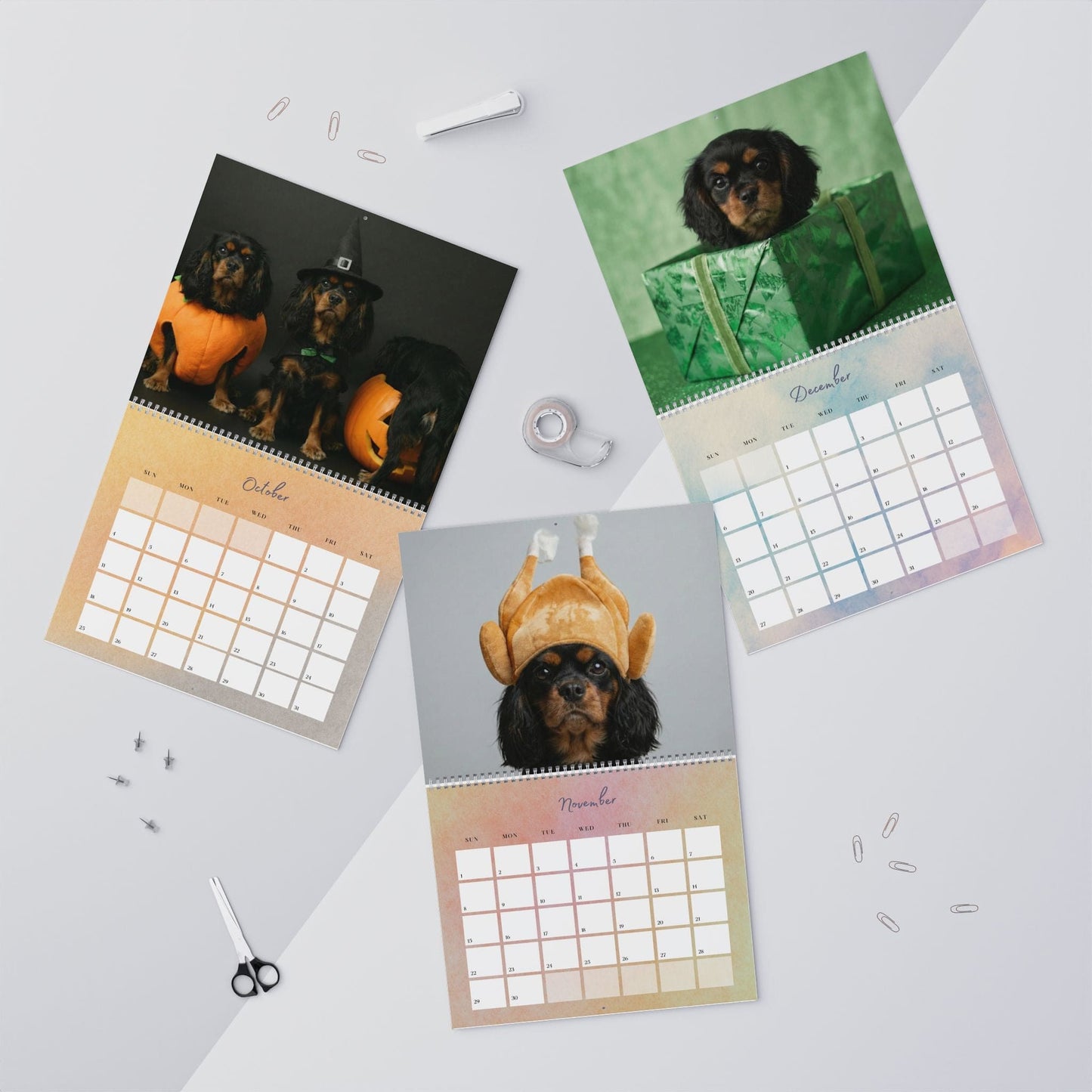 2026 Black Tan Cavalier Wall Calendar