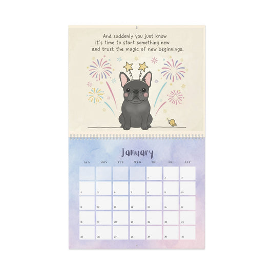 2026 Inspirational Black Frenchie Wall Calendar