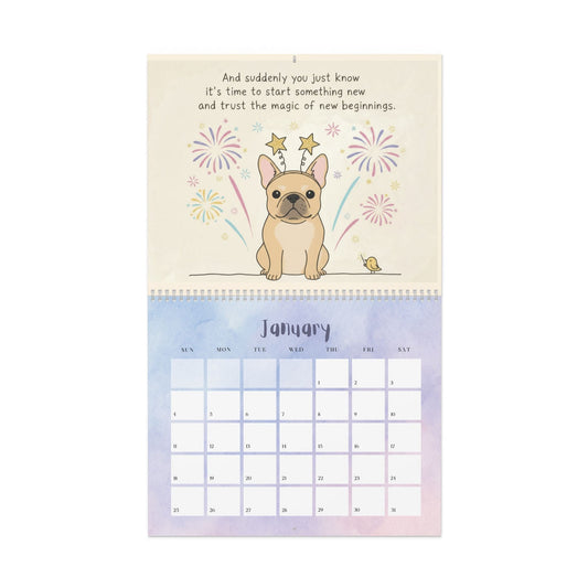 2026 Inspirational Fawn Frenchie Wall Calendar