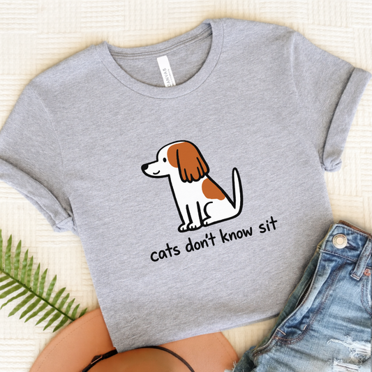 Blenheim Cavalier Cats Don't Know Sit Unisex TShirt Athletic Heather