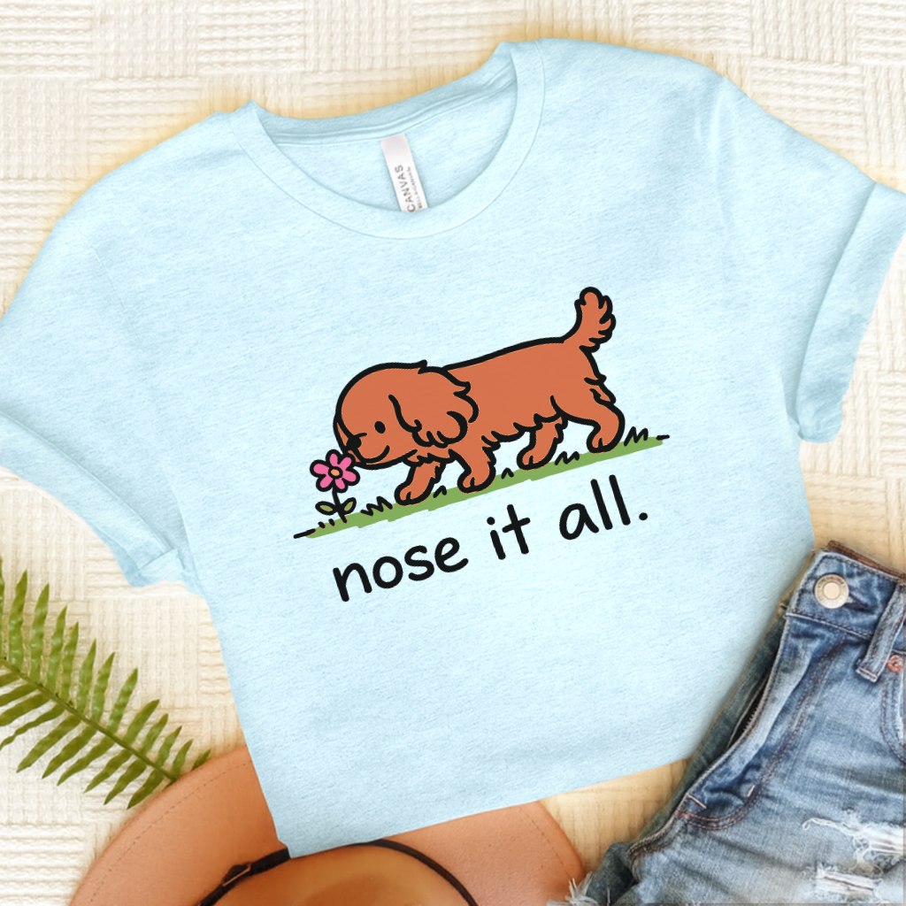 Personalized Cavalier Flower Unisex TShirt Heather Ice Blue