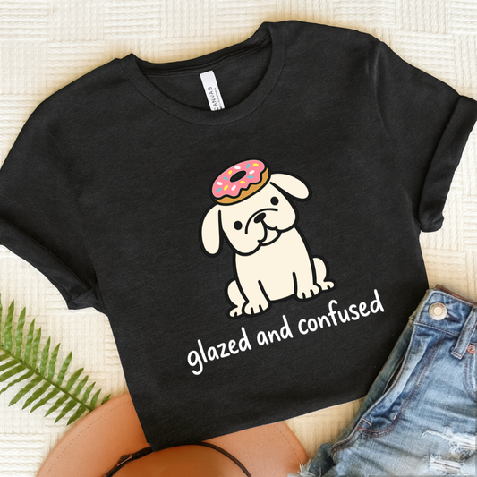 Personalized Frenchie Classified Donut Unisex Tshirt Dark Grey Heather