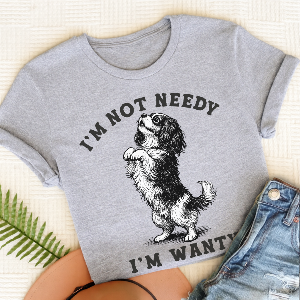 Cavalier King Charles Wanty Unisex TShirt Sport Grey