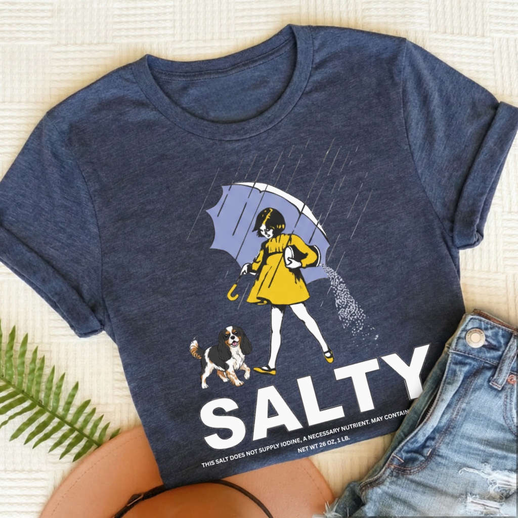 Personalized Cavalier Salty Unisex TShirt Heather Navy