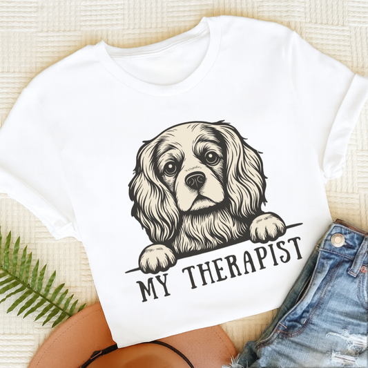 Cavalier King Charles Therapist Unisex TShirt White