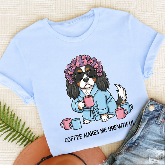 Personalized Cavalier Brewtiful Unisex TShirt Light Blue