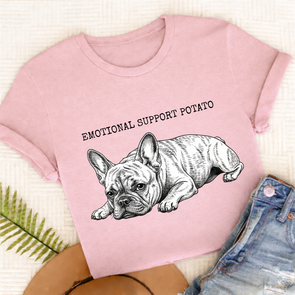 Personalized Frenchie Potato Unisex TShirt Comfort Colors Blossom
