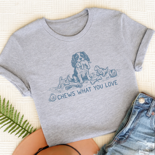 Cavalier Chews Love Unisex TShirt Sport Grey