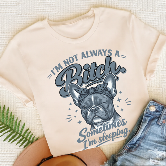 Frenchie Sometimes Sleeping Unisex TShirt Natural