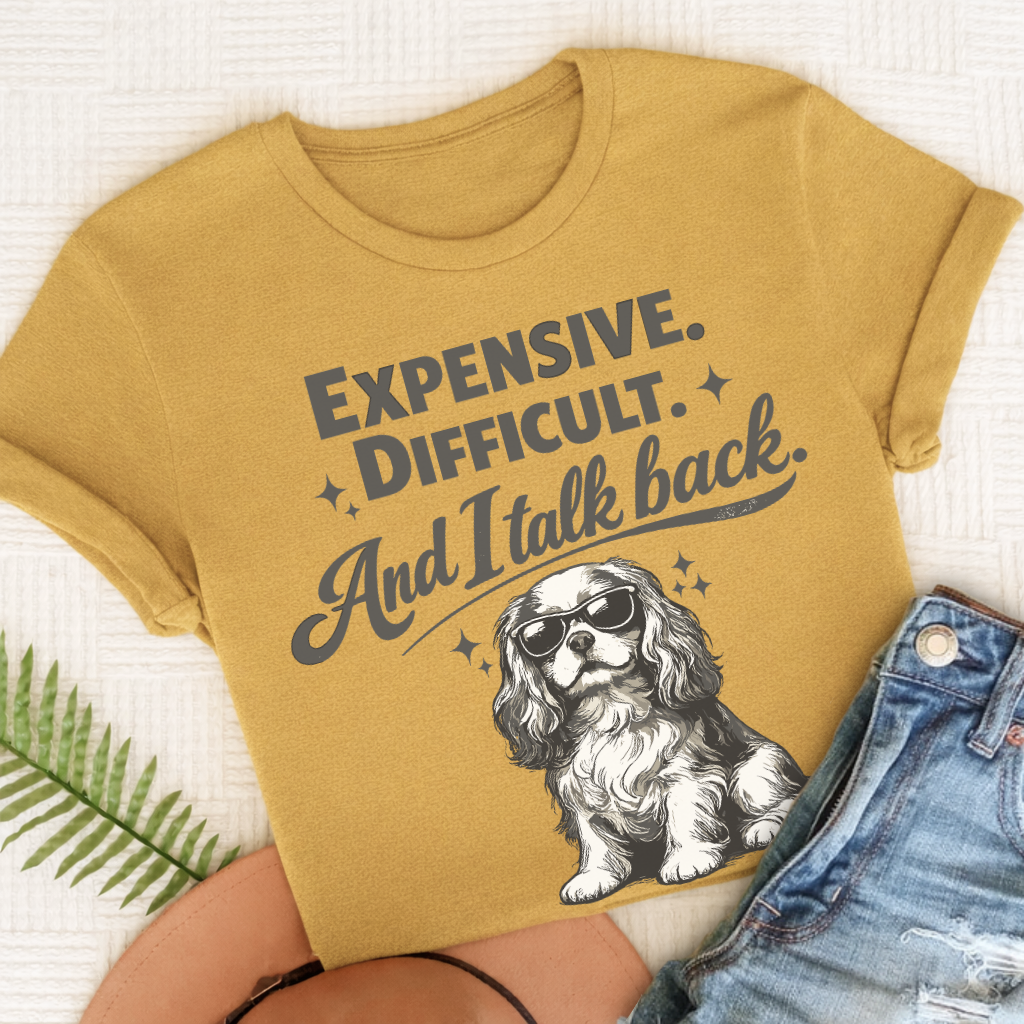 Cavalier Talk Back Snark Unisex TShirt Comfort Colors Mustard