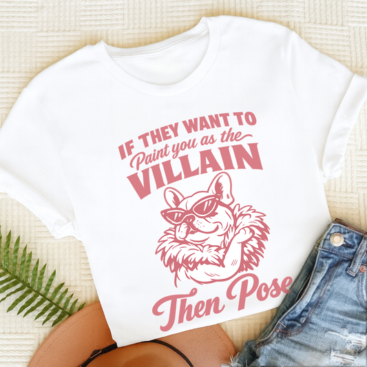 Frenchie Paint the Villain Unisex TShirt White