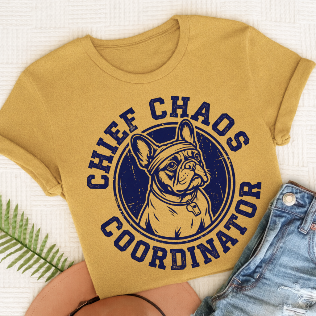 French Bulldog Gym Sports Coach Unisex TShirt Comfort Colors Mustard