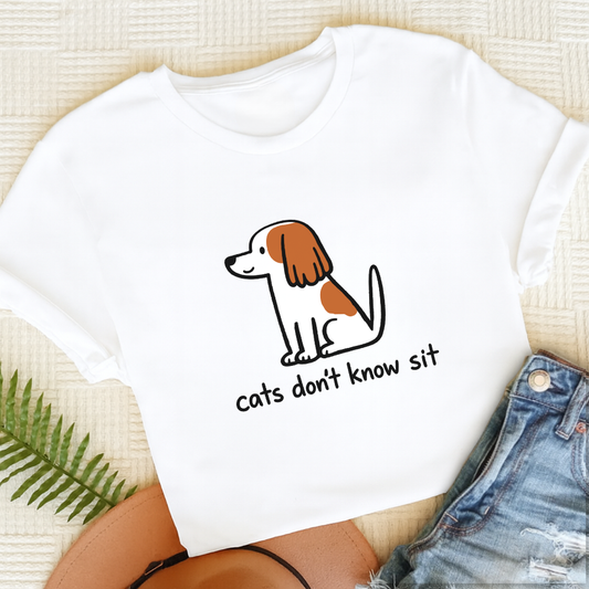 Personalized Cavalier Funny Cats Don't Know Unisex TShirt White