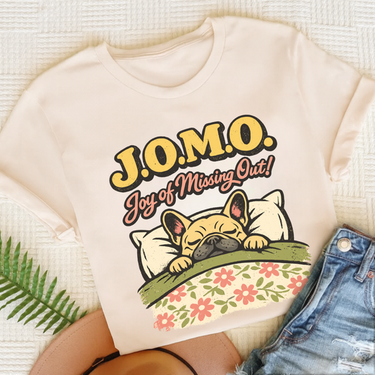 Personalized Frenchie JOMO Unisex TShirt Natural
