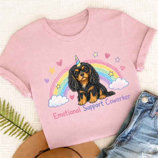 Personalized Cavalier Crayon Coworker Unisex TShirt Comfort Colors Blossom