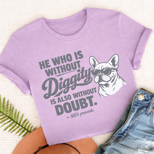 French Bulldog No Diggity Unisex TShirt Comfort Colors Orchid